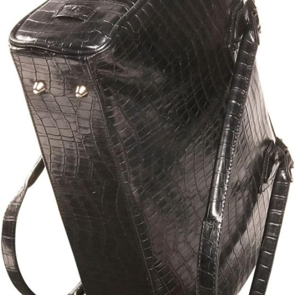 MobileEdge Black Leather Laptop Bag with Crocodile Texture - Picture 3 of 15